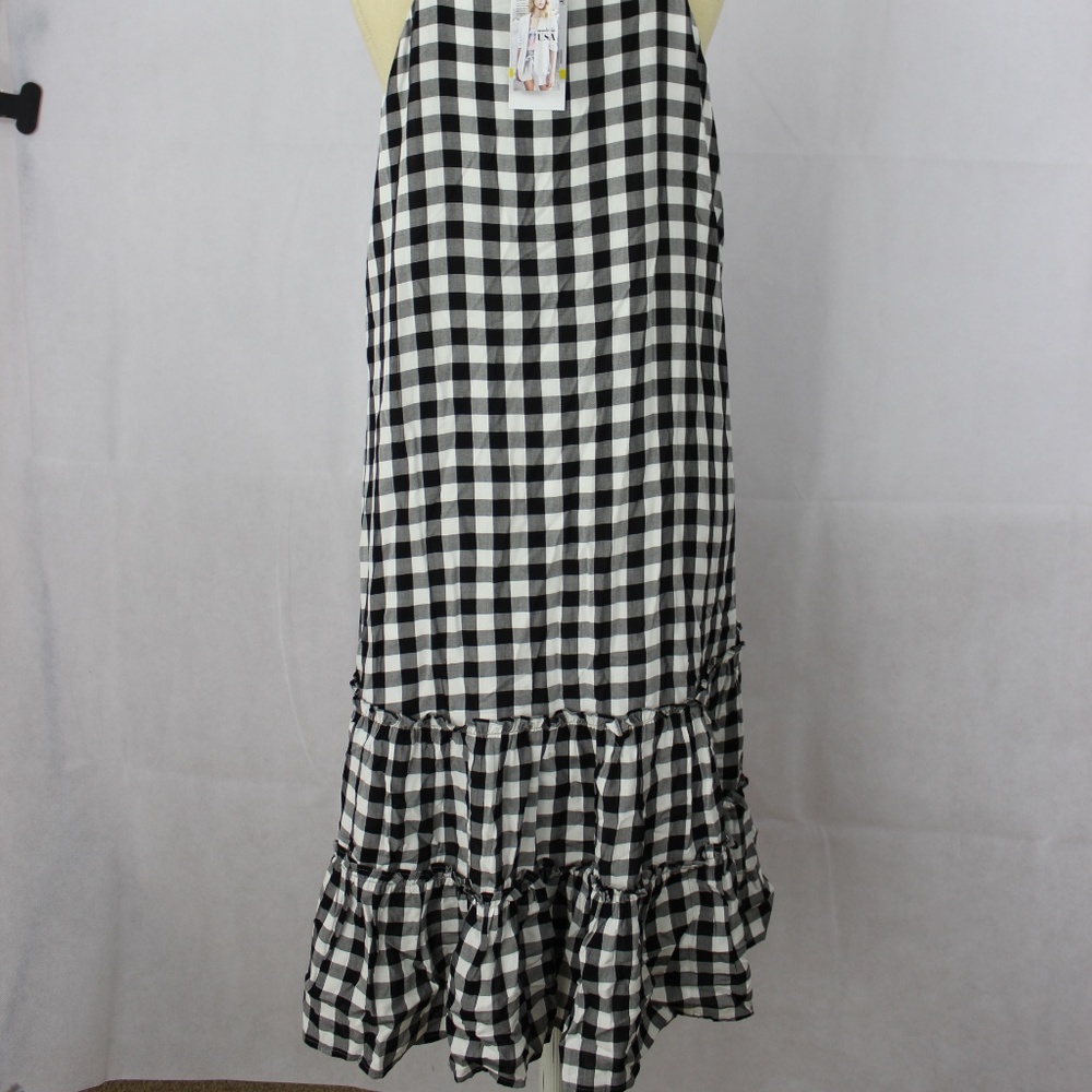 Karen Kane Kingham Ruffle Hem Dress M - Picture 4 of 8